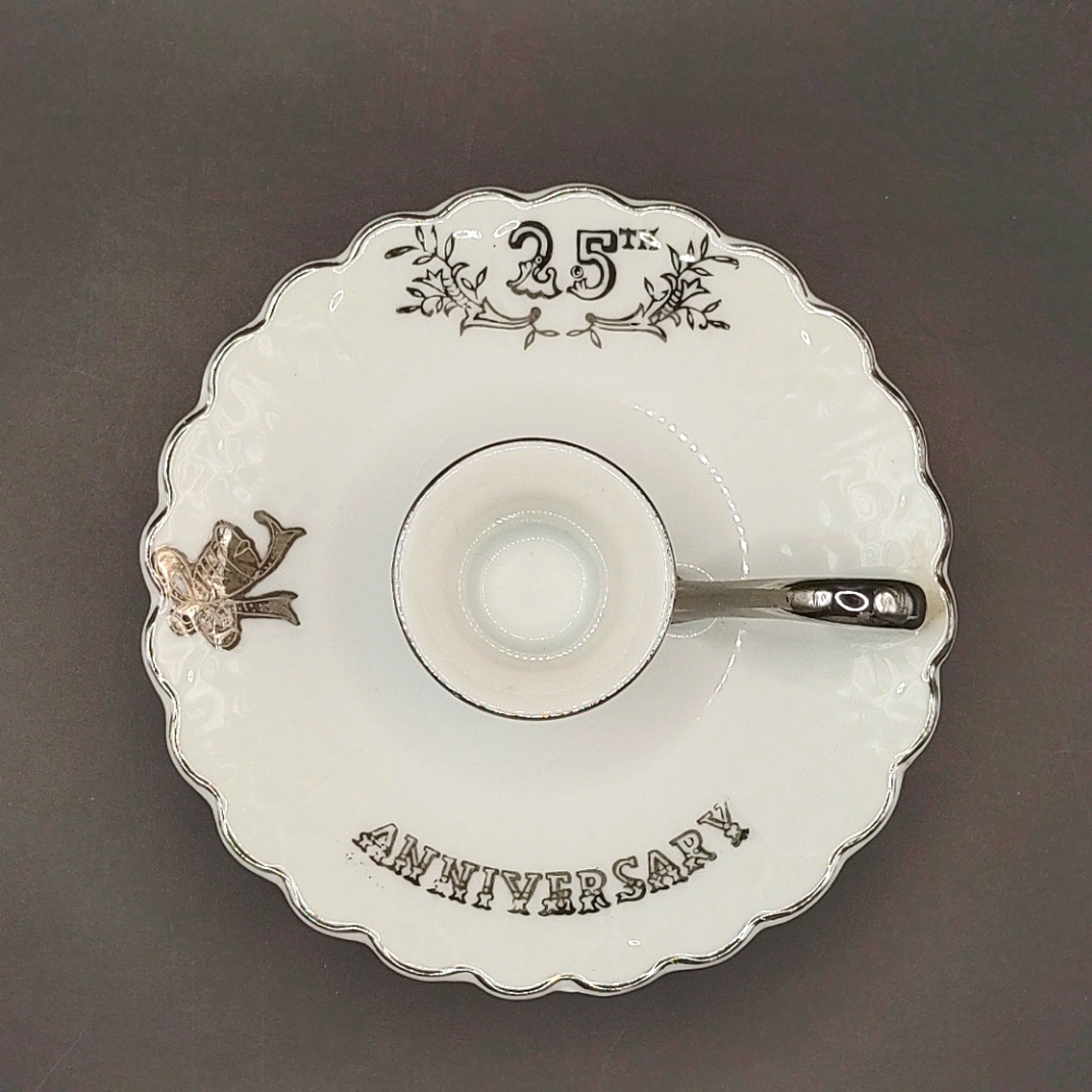 Vintage Lefton 25th Anniversary Candleholder